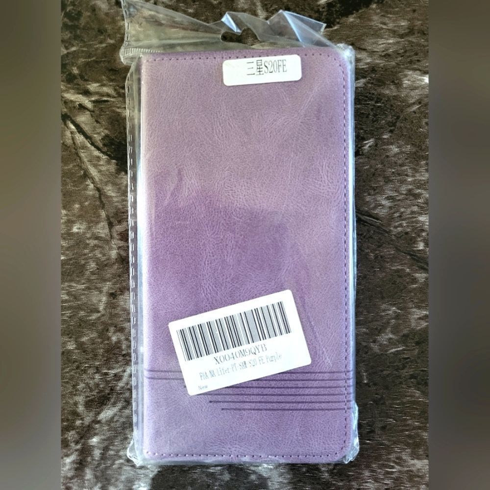Purple Faux Leather Flip Case Designed For Galaxy S20 FE
